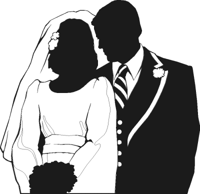 wedding couple partial silhouette