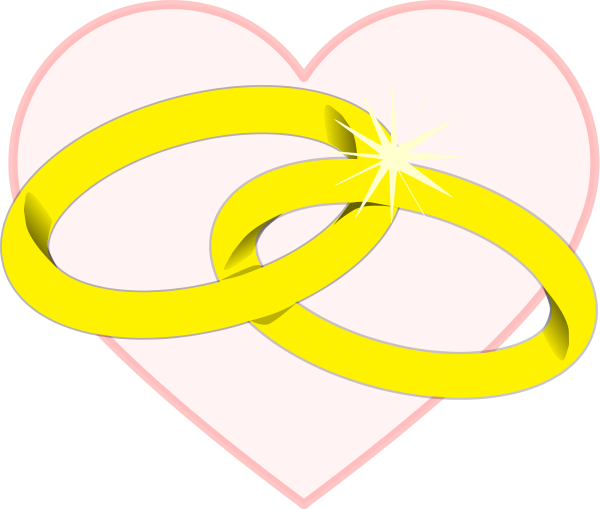 wedding rings linked over heart