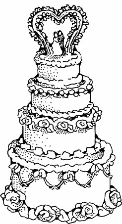 wedding cake BW