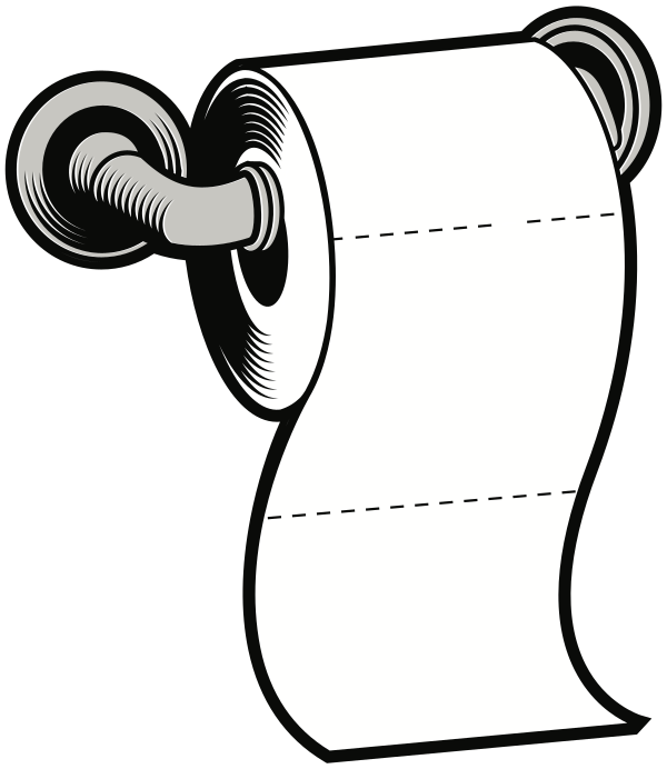 toilet paper on roller