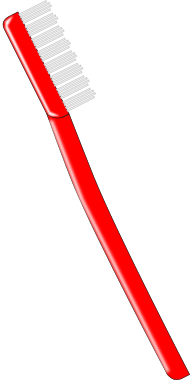 tooth brush angled red