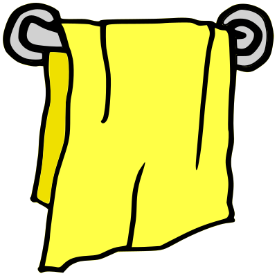 bathroom towel yellow