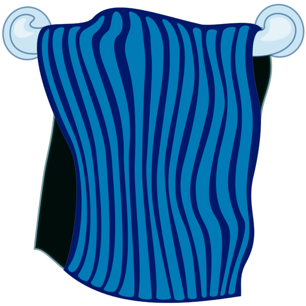 towel on rack blue