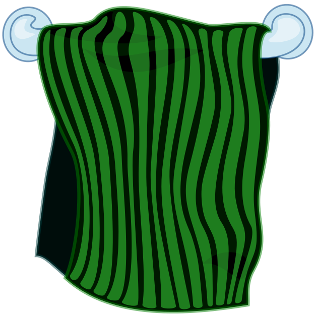 towel on rack green