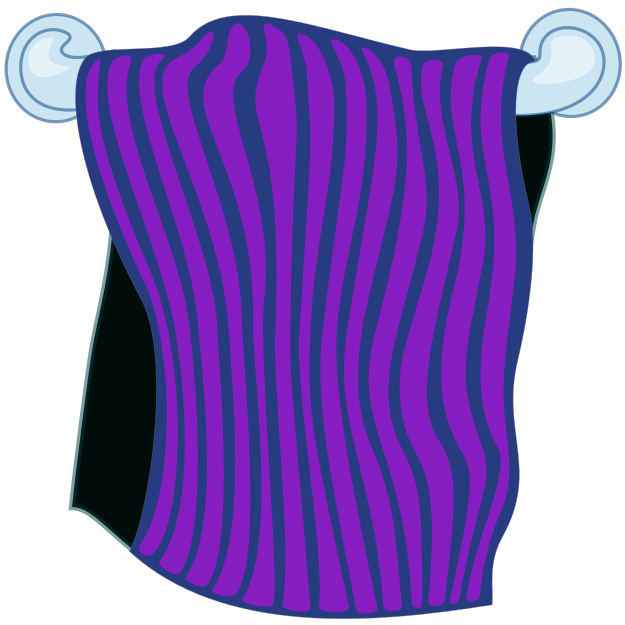 towel on rack purple