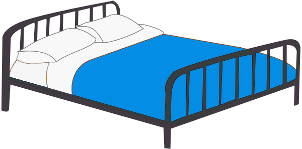 double Bed blue