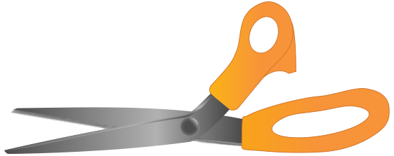 orange handle scissors