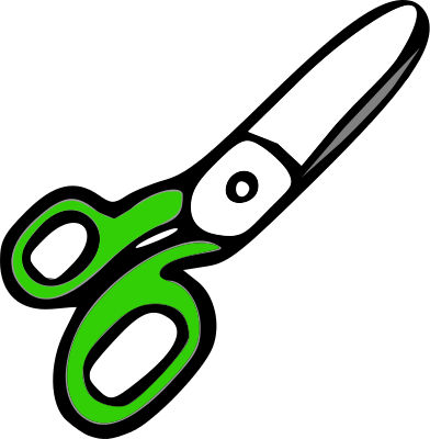 scissors stubby clip green