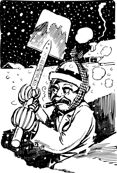 man shovelling snow