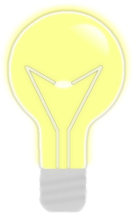 yellow glowing light bulb