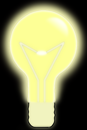 yellow glowing light bulb black BG