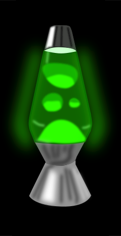 green glowing lava lamp