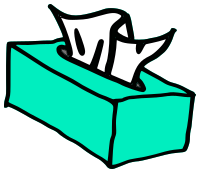 tissue box cyan