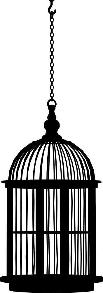 Hanging-Bird-Cage-Silhouette