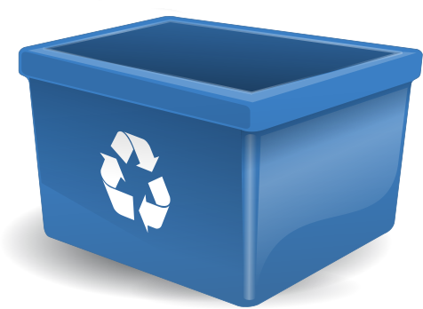 recycle bin blue
