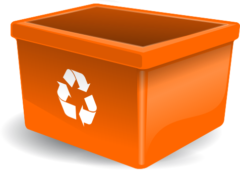 recycle bin orange