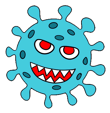 coronavirus-monster cyan