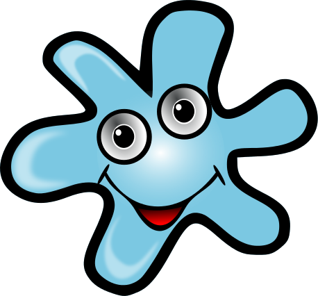 bacteria cartoon blue