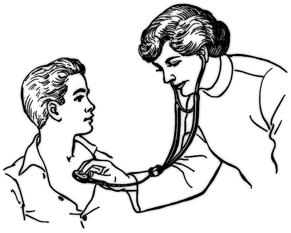 woman doctor examining a patient