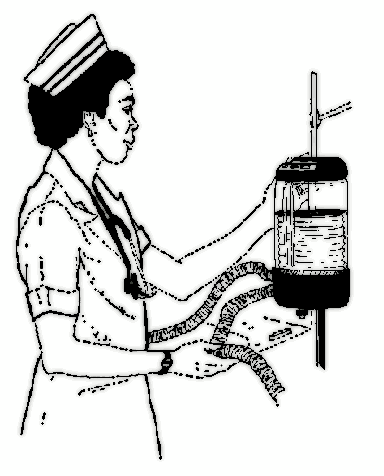nurse with respirator