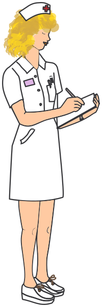 nurse writing clipboard