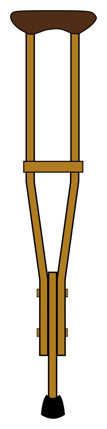wooden crutch