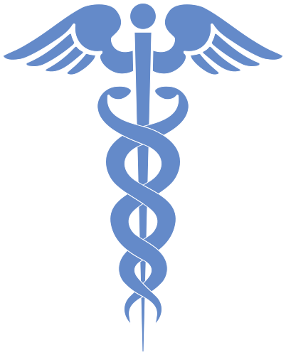 caduceus medical symbol blue