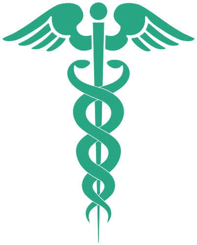 caduceus medical symbol teal