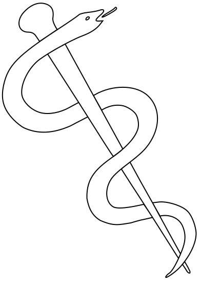 rod of asclepius lineart
