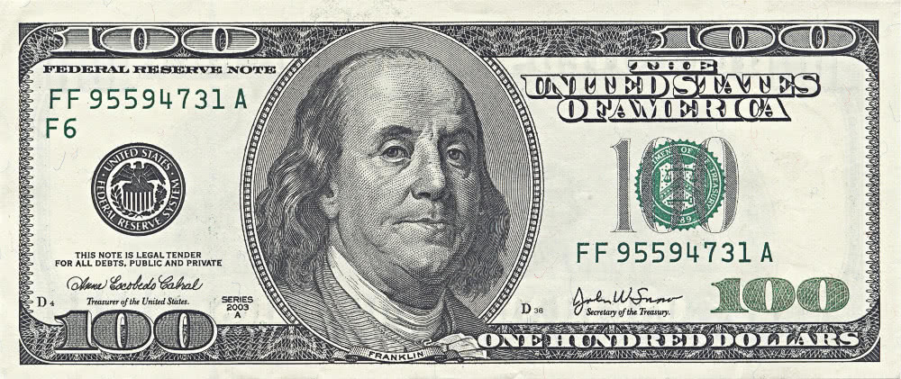 one hundred dollar bill US
