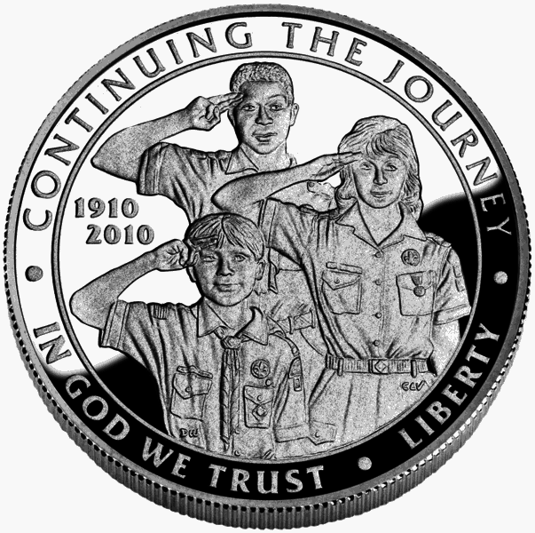 Boy Scouts of America Silver Dollar Centennial Coin obverse