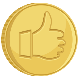 coin thumbs  up