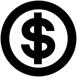 dollar round icon