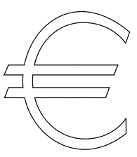 Euro sign hollow