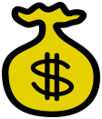money bag icon gold
