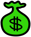 money bag icon green