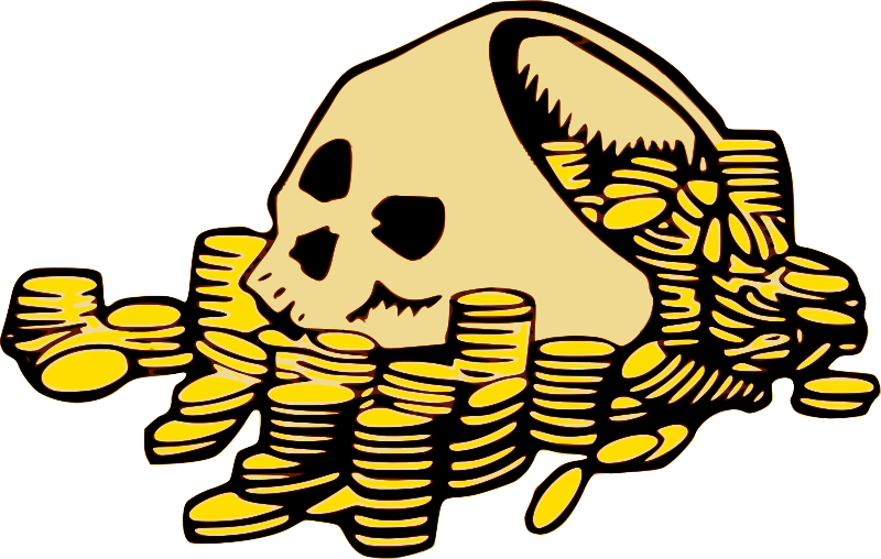 skull and money