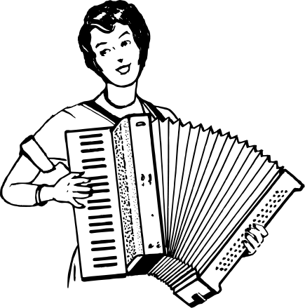 woman playing accordion