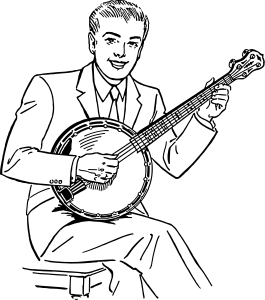 man playing banjo