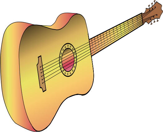 folk guitar at an angle