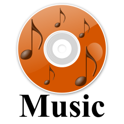 music CD icon with label