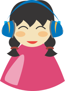 girl with headphones