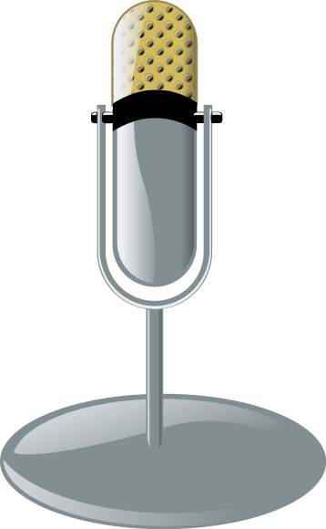 old microphone on stand