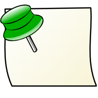 note with green pin