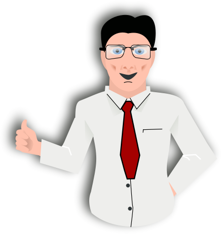 presentation man with glasses tie dress shirt