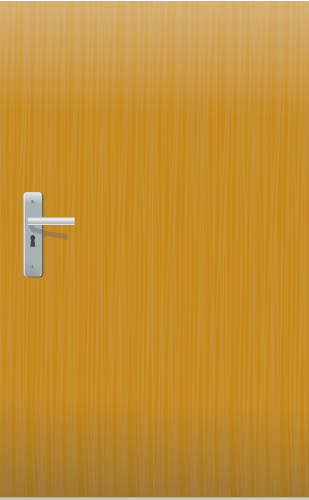 door with metal handle