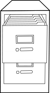 open file cabinet BW