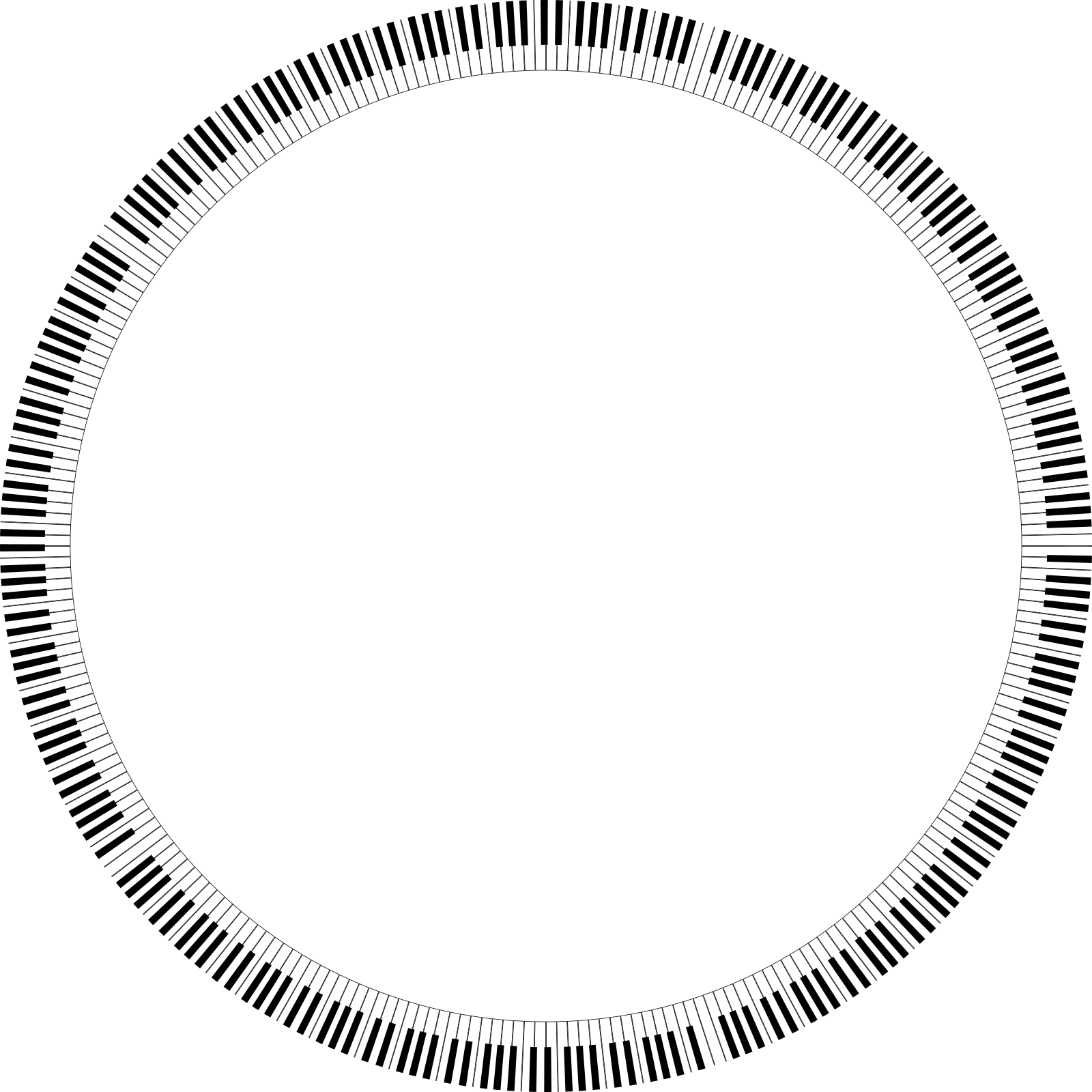 piano keys circle