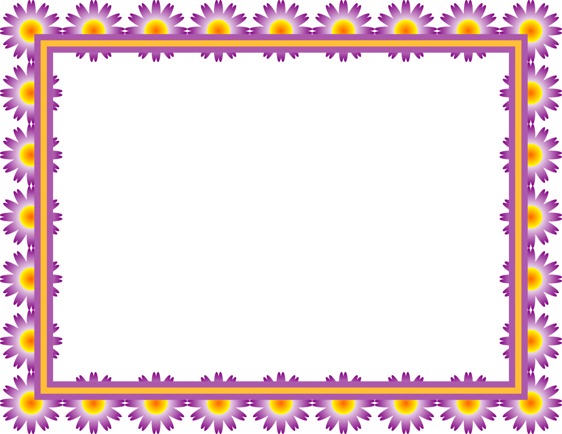 floral purple yellow frame