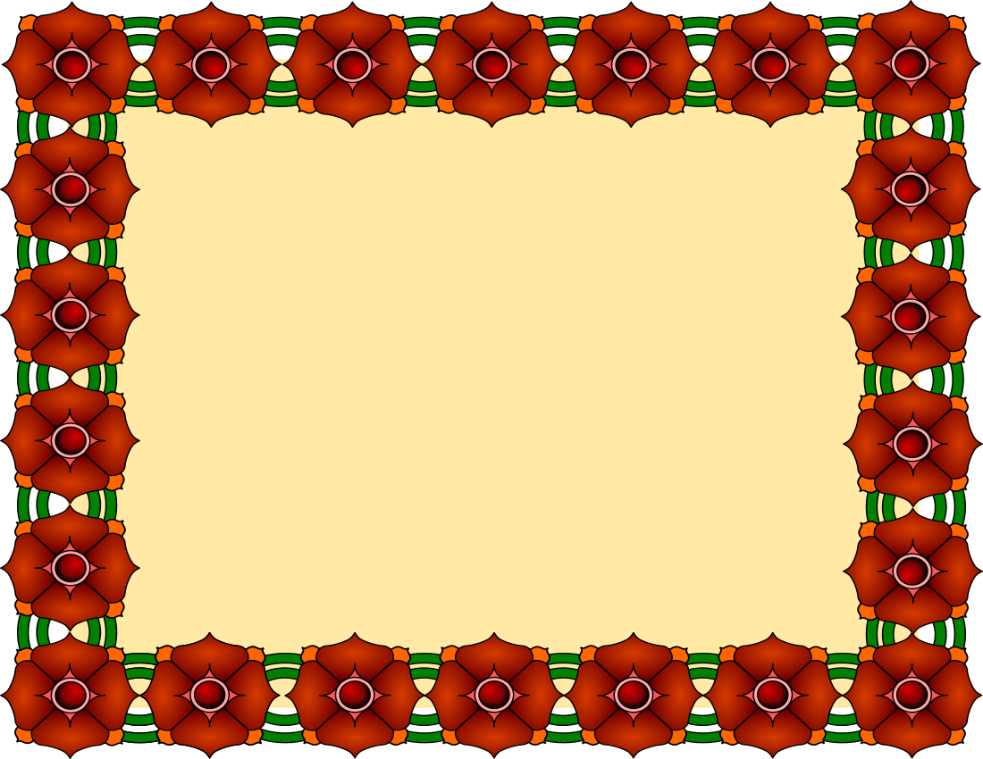 rosette border page yellow